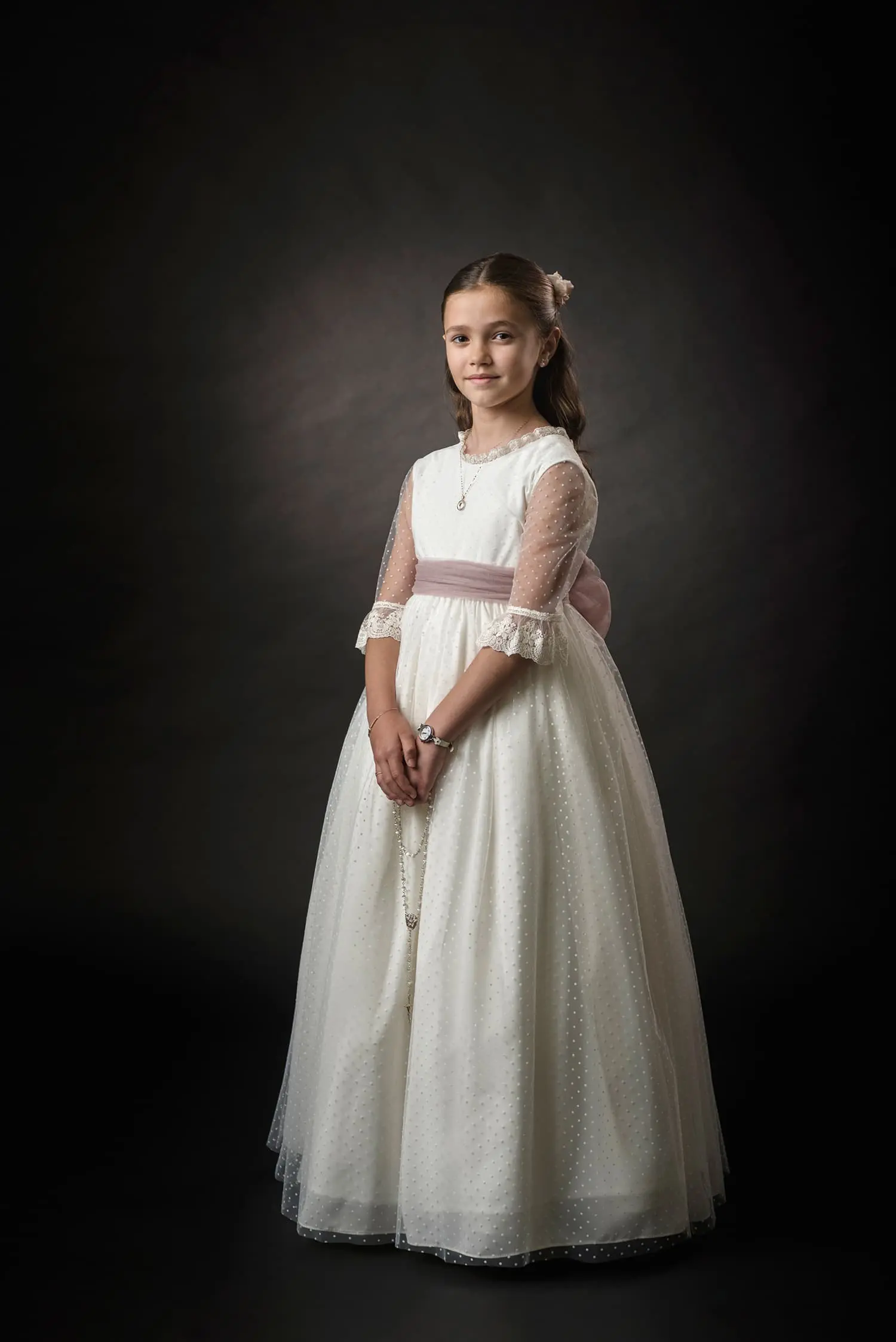 Nina pie vestido comunion Canicio Jumilla