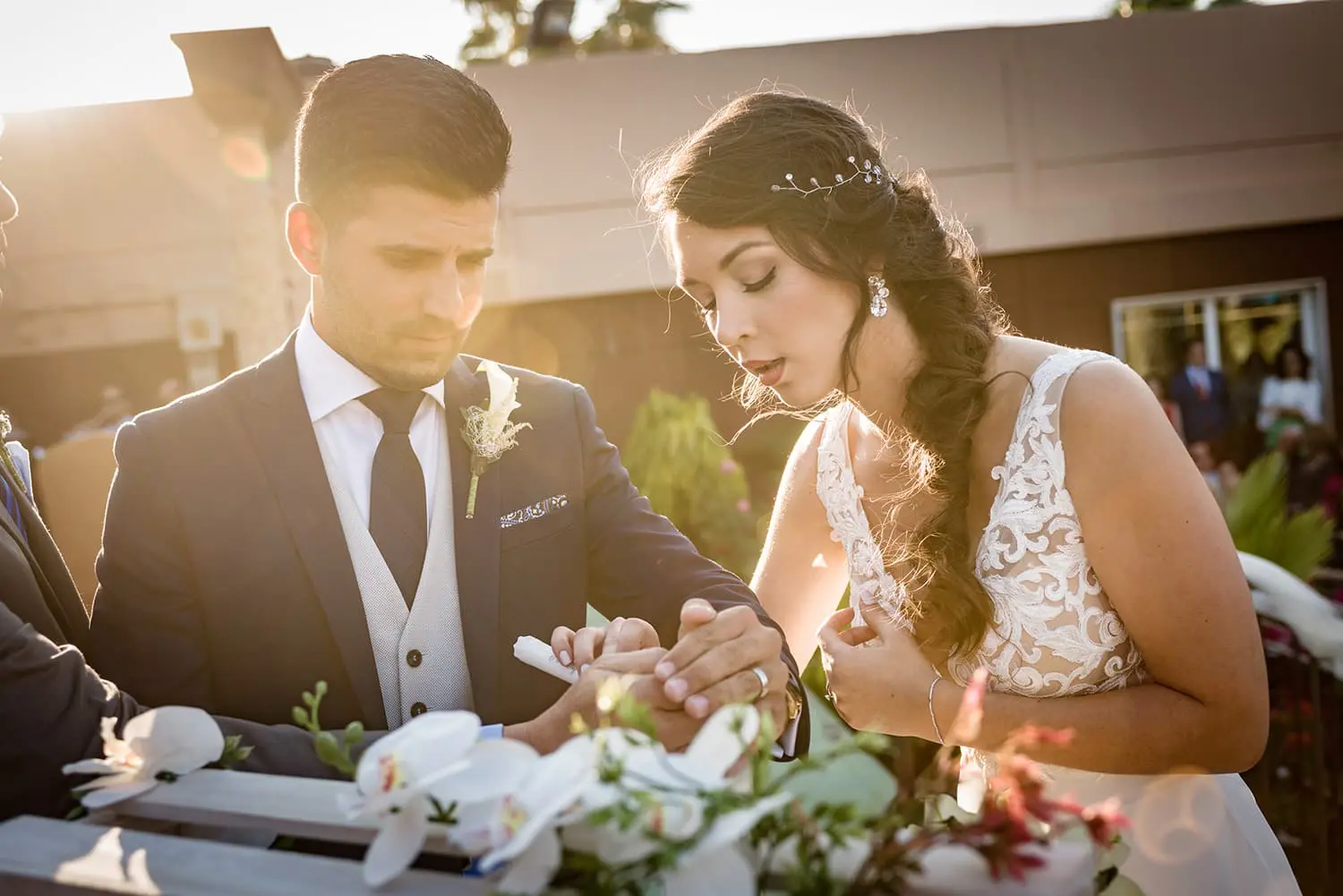 Fotografía de los novios de la boda en Murcia